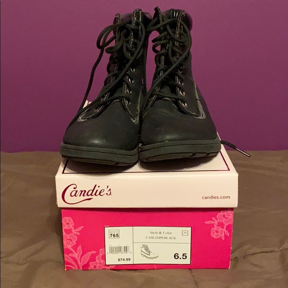 Black high top boots